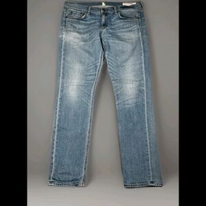Rag & Bone  Light Blue Straight Fit Lil Wide Jeans Size 30 In New Condition